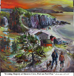 Evening Majesty at Sheaves Cove, Port au Port Pen., Oil on Canvas